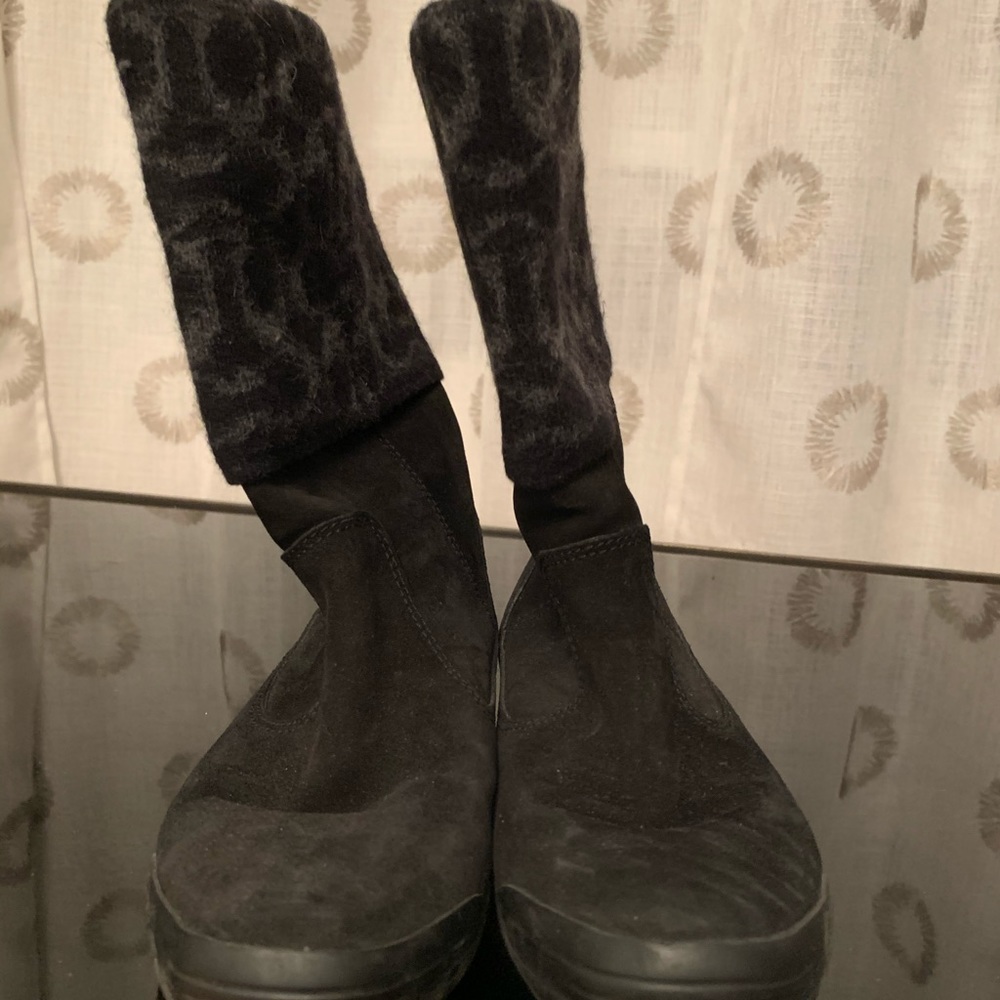 Coach black boots suede